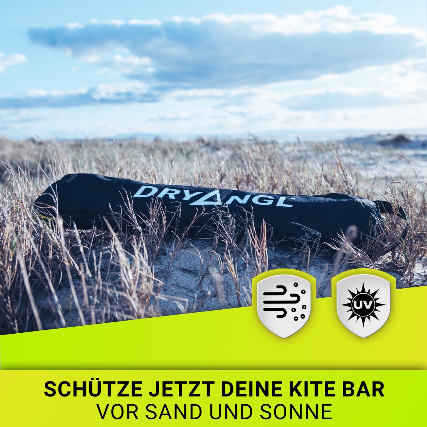 Dryangl KiteBarBag – idealer Schutz gegen Sand und UV-Strahlung am Strand