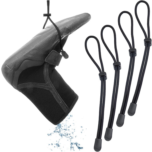 Neoprenschuh hängt tropfend an BootBungee-Trocknungsschlaufe – perfekte Lösung zum Trocknen von Neoprenausrüstung.