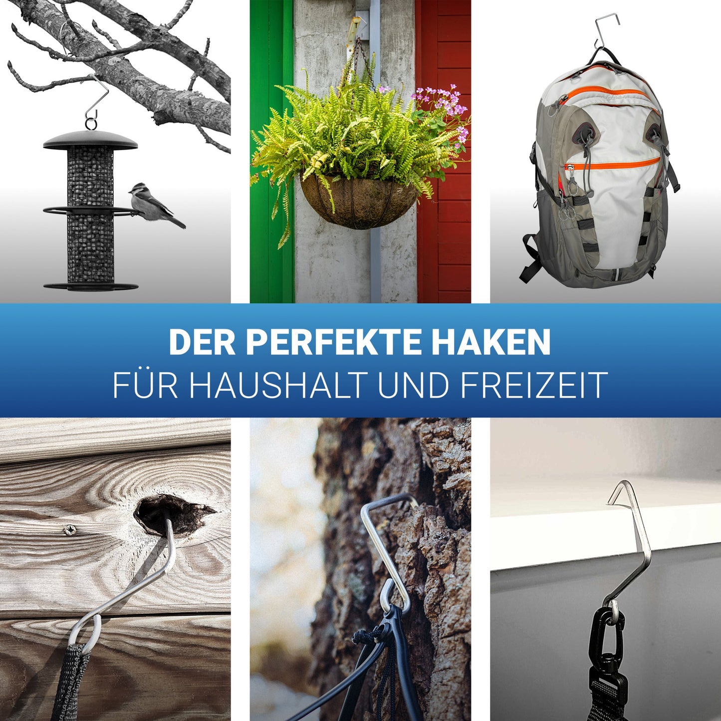 Multifunktionale Edelstahl-Haken – ideal für Haushalt, Garten und Outdoor